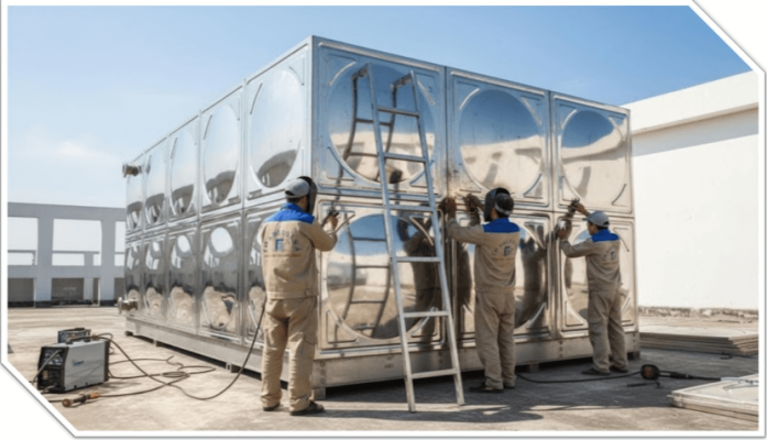 BỒN INOX LẮP GHÉP NỔI 5 - 500M³