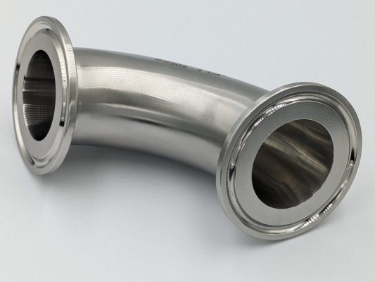 CÚT 90° MẶT CLAMP VI SINH INOX316 9 Cút 90° mặt Clamp vi sinh Inox316