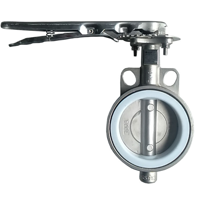 VAN BƯỚM TAY GẠT NỐI WAFER THÂN GANG + CÁNH INOX304