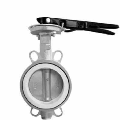 Van bướm tay gạt nối Wafer thân + cánh inox304